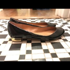 J.Crew Patent Leather Flat with Gold Heel